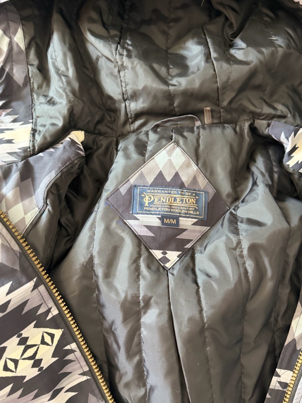 Pendleton Black & Gray Aztec Quilted Jacket